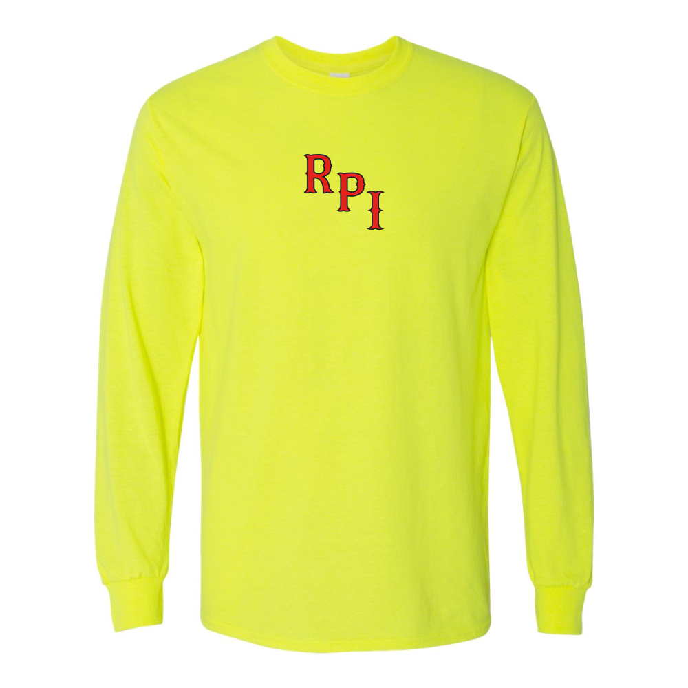 Men's RPI Engineers Logo Gildan Heavy Cotton Long Sleeve T-Shirt