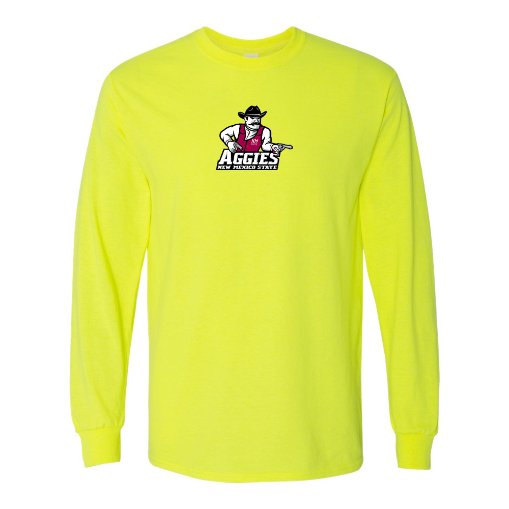 Men's Aggies New Mexico State Logo Gildan Heavy Cotton Long Sleeve T-Shirt
