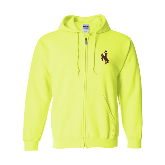 Men's Wyoming Cowboys JERZEES NuBlend Full-Zip Hooded Sweatshirt