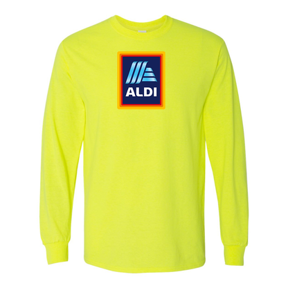 Men's Aldi Logo Gildan Heavy Cotton Long Sleeve T-Shirt