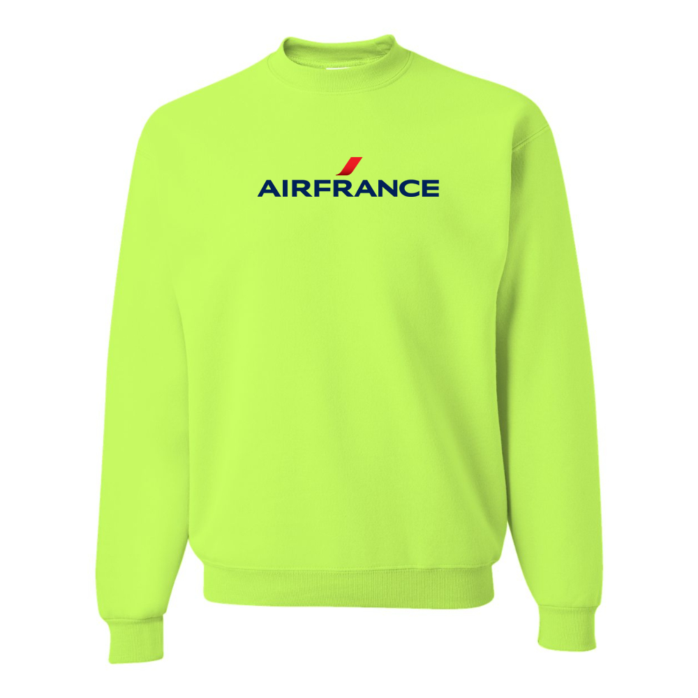 Men's Air France Logo JERZEES NuBlend Crewneck Sweatshirt