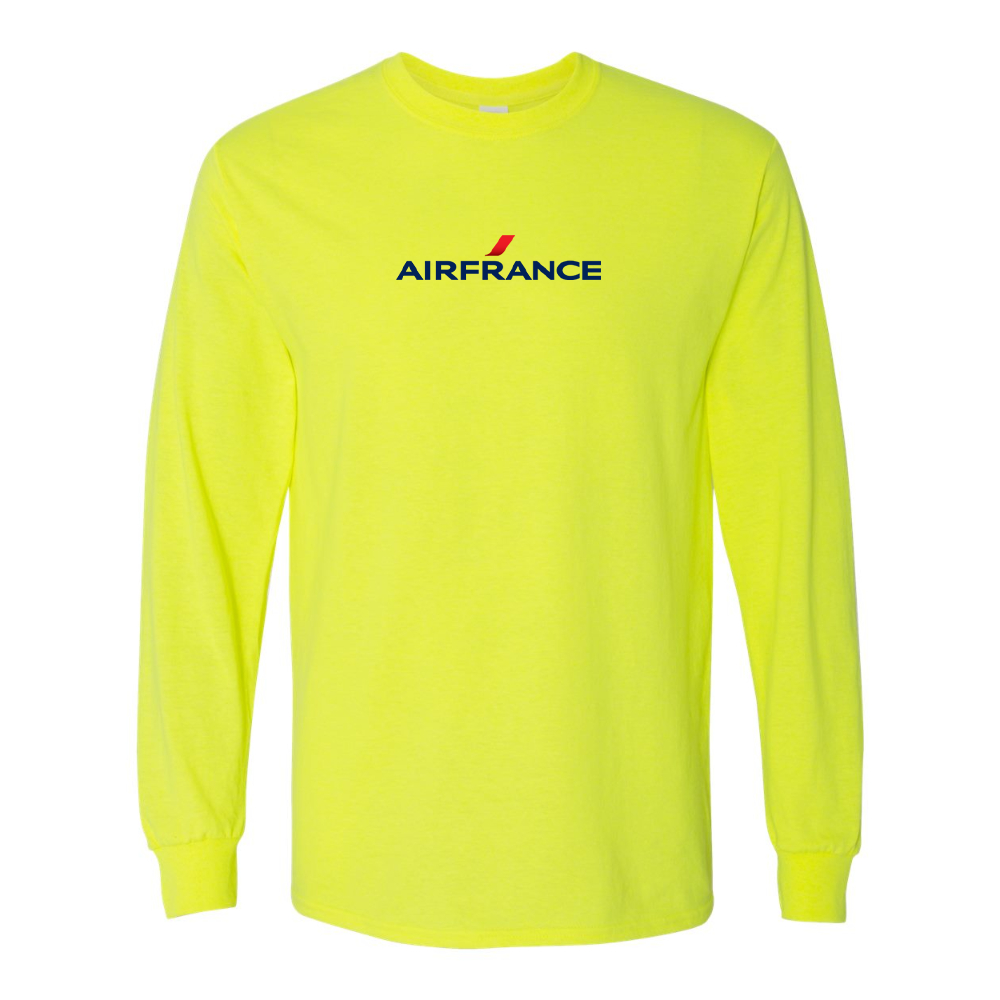 Men's Air France Logo Gildan Heavy Cotton Long Sleeve T-Shirt
