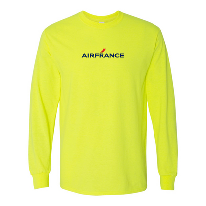 Men's Air France Logo Gildan Heavy Cotton Long Sleeve T-Shirt