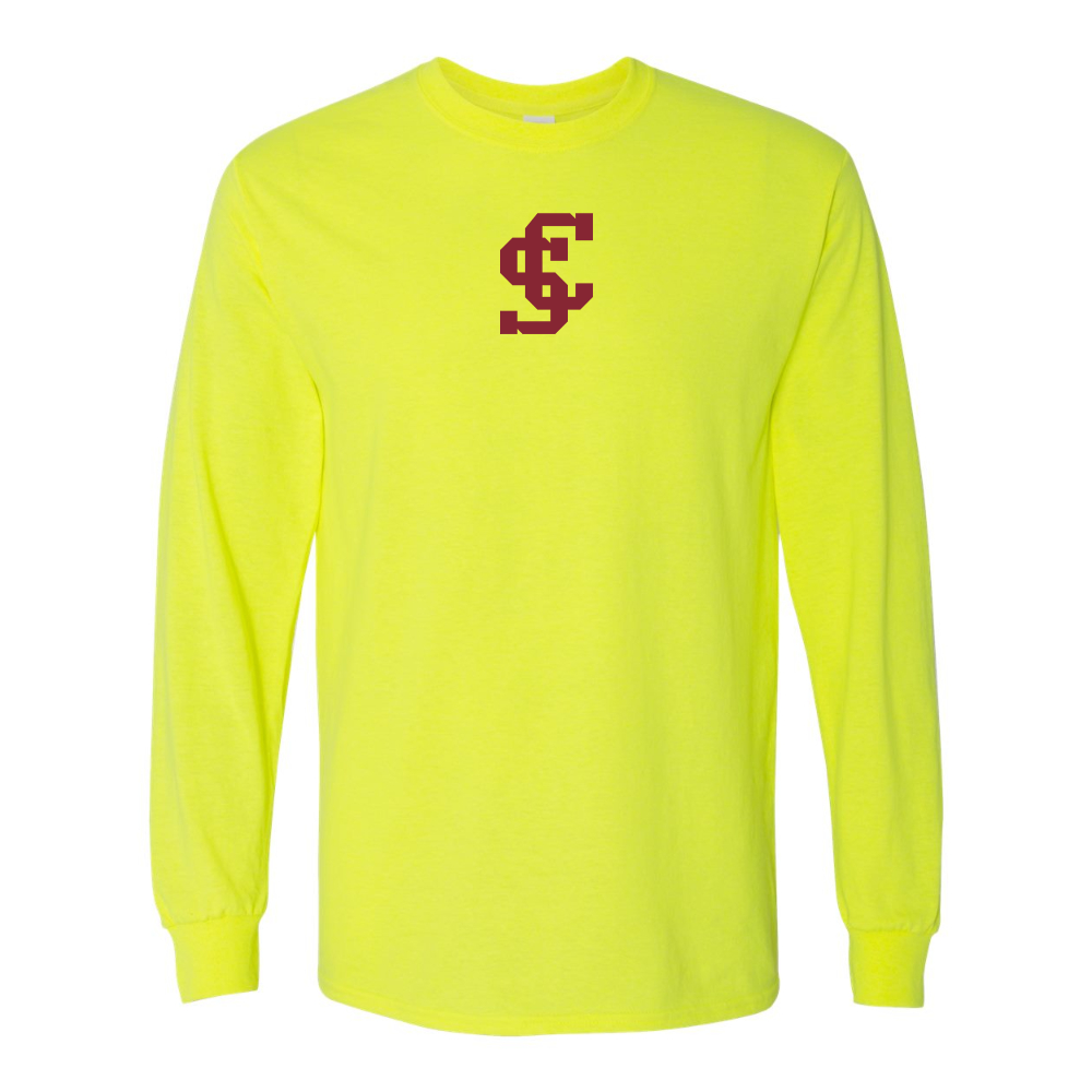 Men's Santa Clara Broncos Logo Gildan Heavy Cotton Long Sleeve T-Shirt