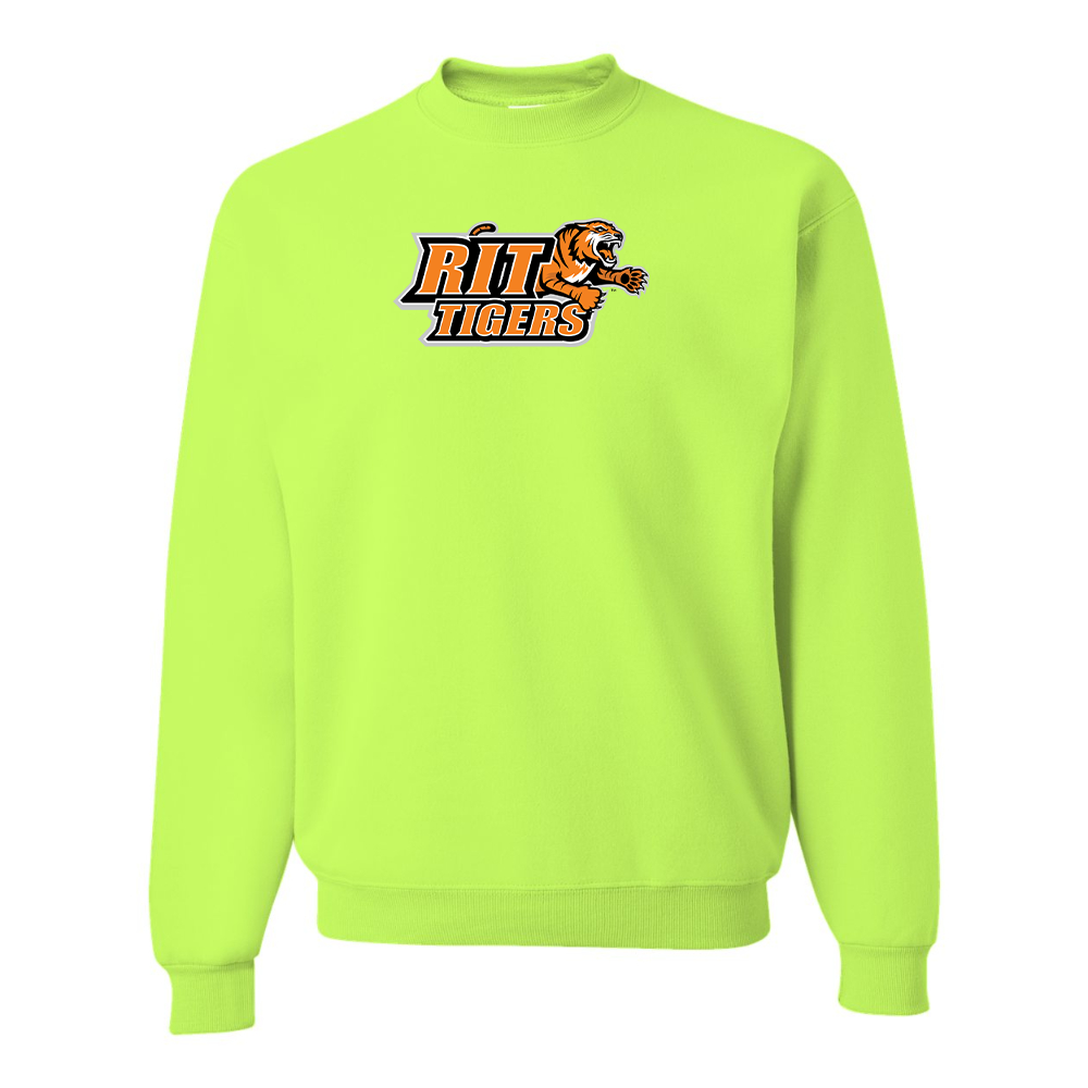 Men's RIT Tigers Logo  JERZEES NuBlend Crewneck Sweatshirt