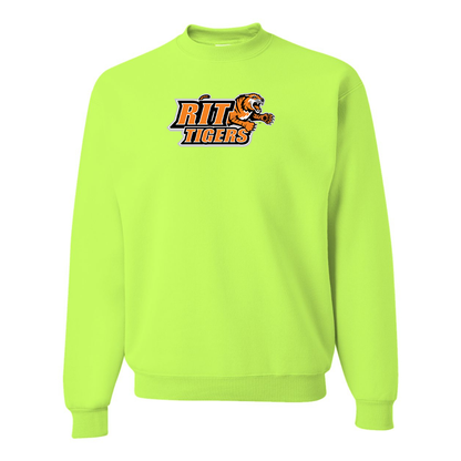 Men's RIT Tigers Logo  JERZEES NuBlend Crewneck Sweatshirt