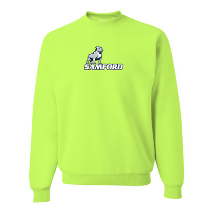 Men's Samford Bulldogs Logo  JERZEES NuBlend Crewneck Sweatshirt
