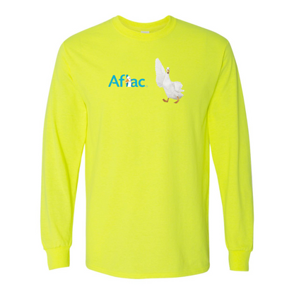 Men's Aflac Logo and Duck Gildan Heavy Cotton Long Sleeve T-Shirt