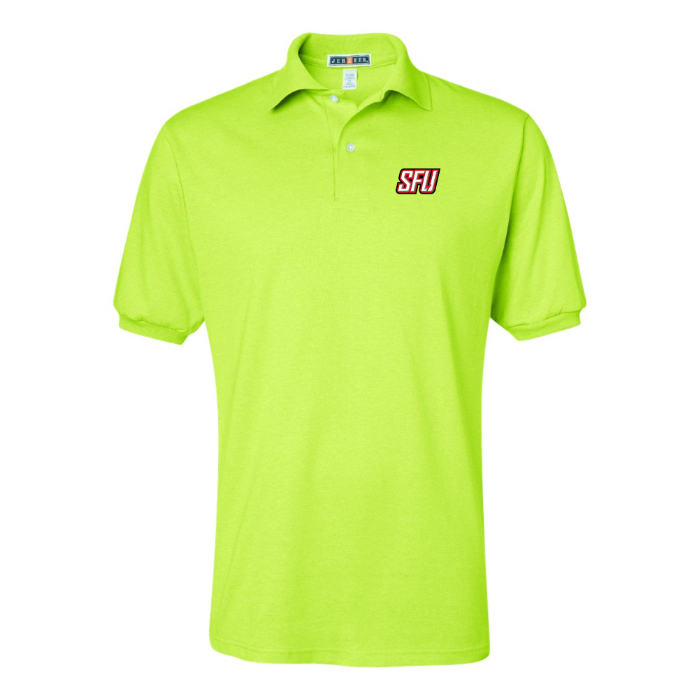 Men's Saint Francis Red Flash Logo JERZEES  SpotShield polo