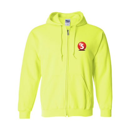 Men's ABC TV5 Logo Gildan  Heavy Blend Full Zip Hooded Sweatshirt