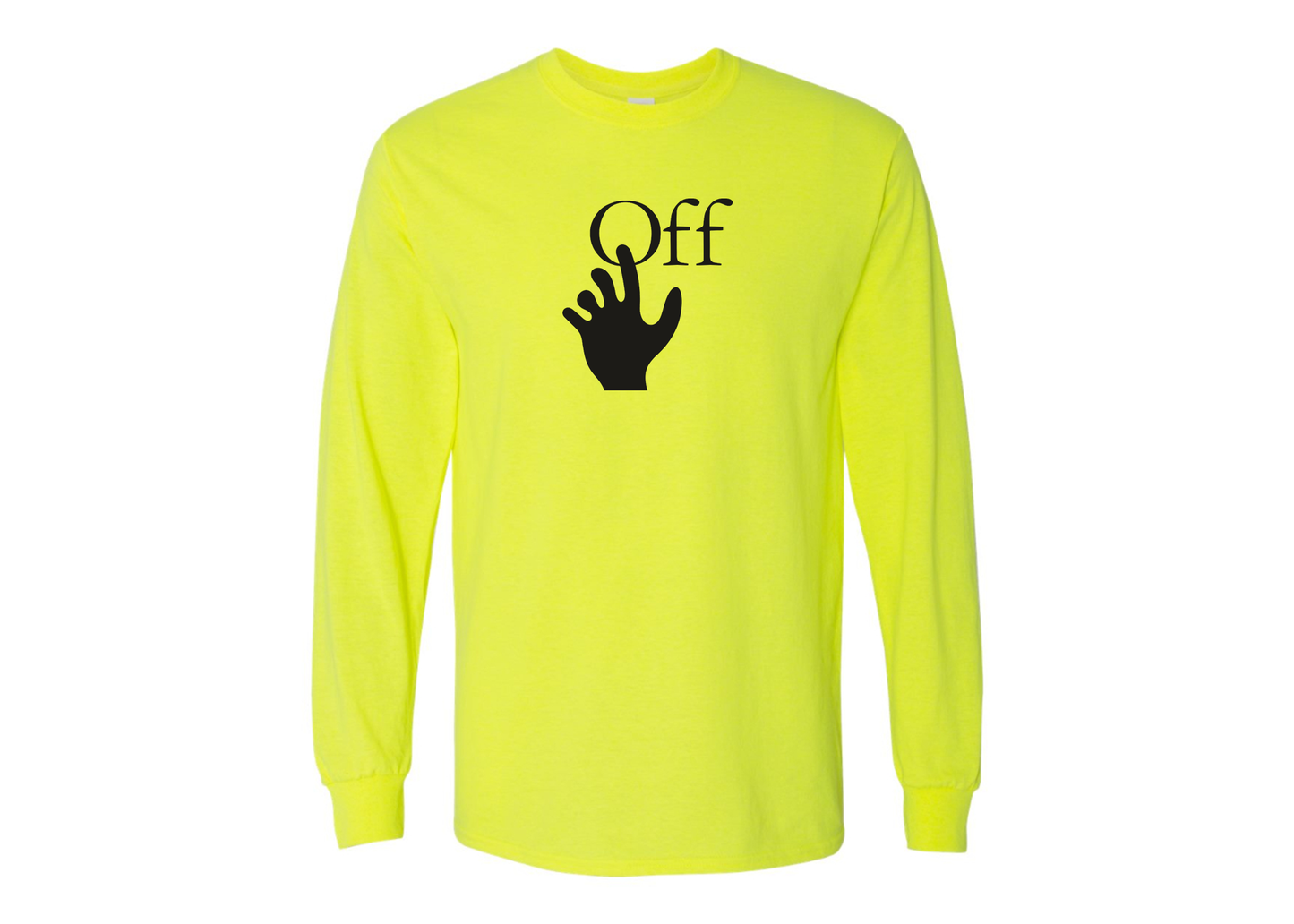 Men's Off-White Hand Gildan Heavy Cotton Long Sleeve T-Shirt