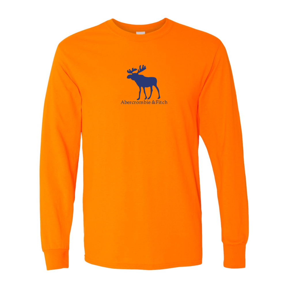 Men's Abercrombie & Fitch Moose Logo Gildan Heavy Cotton Long Sleeve T-Shirt