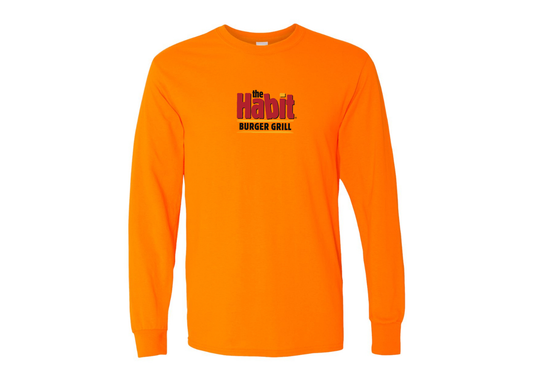 Men's The Habit Burger Grill Gildan Heavy Cotton Long Sleeve T-Shirt
