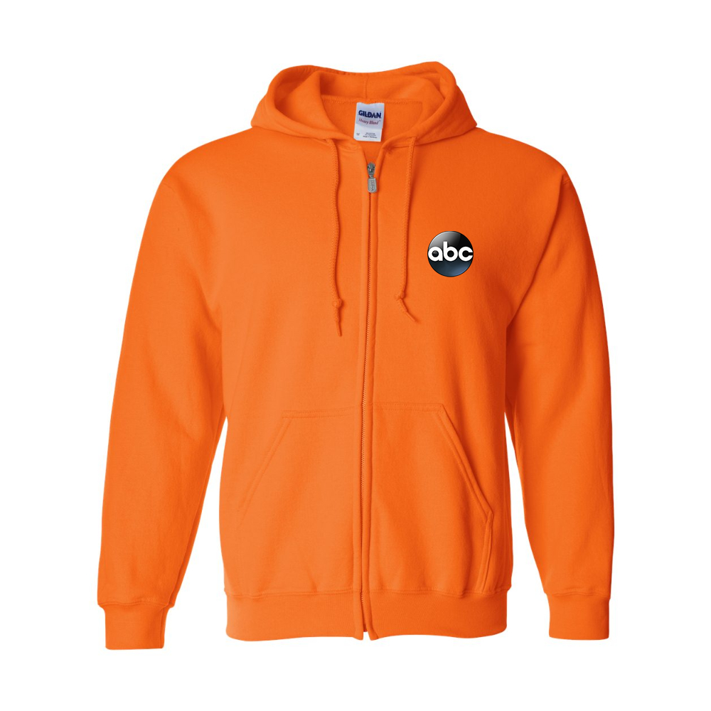Men's Abc Logo Gildan  Heavy Blend Full Zip Hooded Sweatshirt
