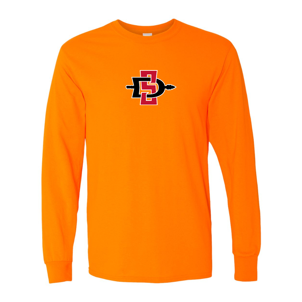 Men's San Diego State Aztecs Logo Gildan Heavy Cotton Long Sleeve T-Shirt