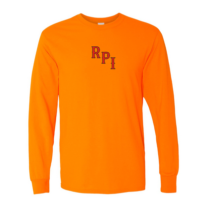 Men's RPI Engineers Logo Gildan Heavy Cotton Long Sleeve T-Shirt