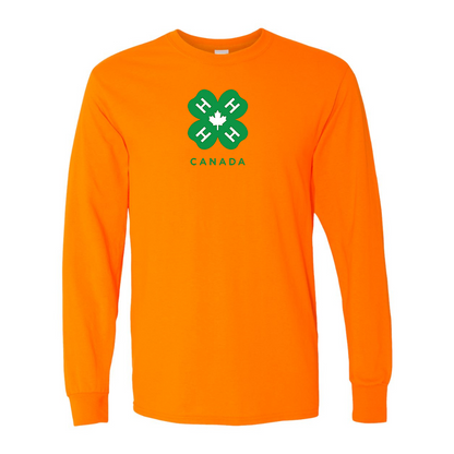 Men's 4H Canada Logo Gildan Heavy Cotton Long Sleeve T-Shirt