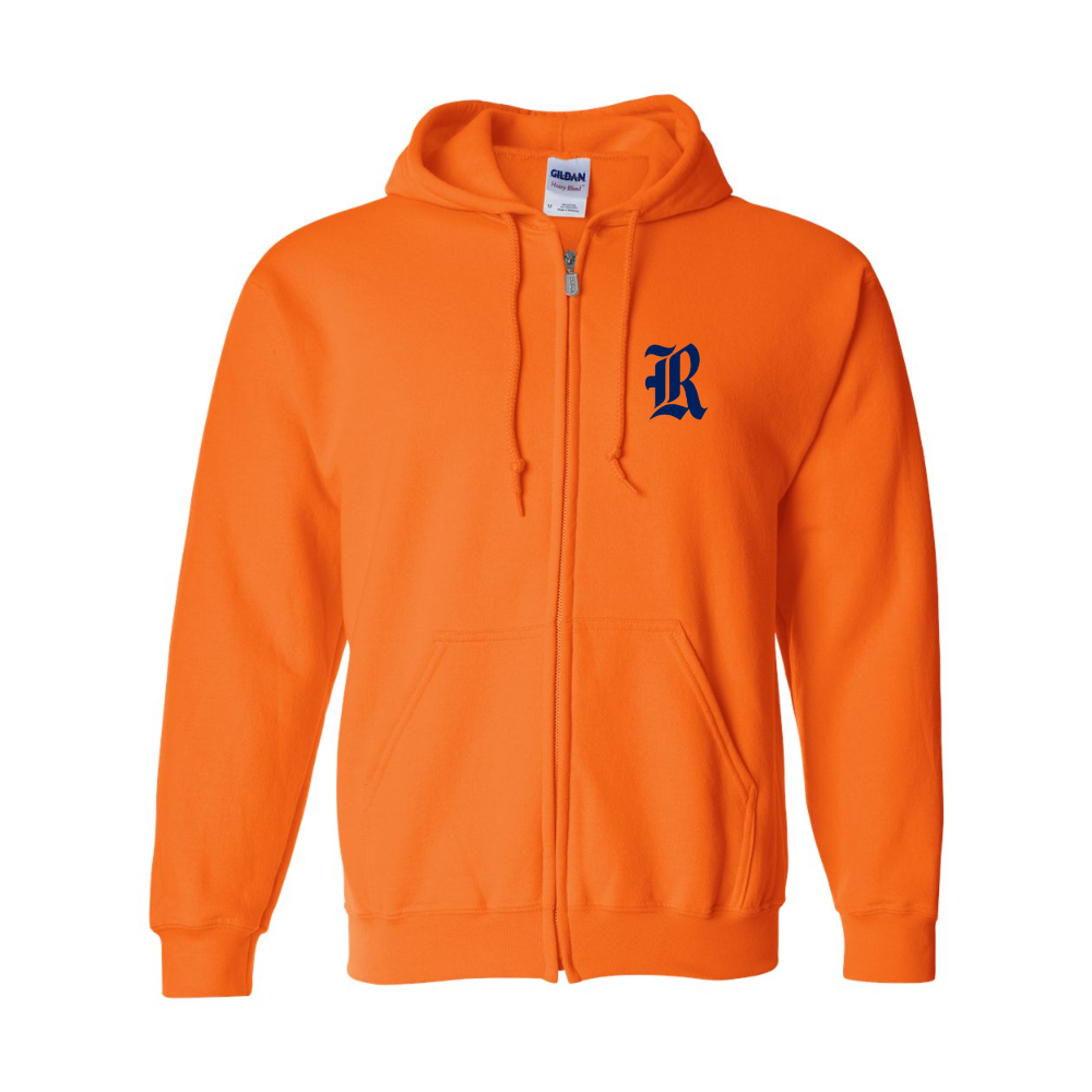 Men's Rice Owls Logo Gildan  Heavy Blend Full Zip Hooded Sweatshirt