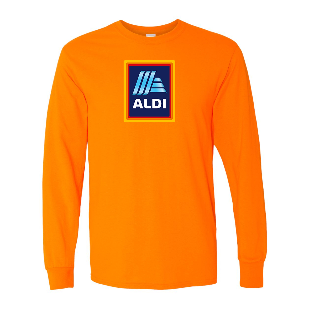 Men's Aldi Logo Gildan Heavy Cotton Long Sleeve T-Shirt