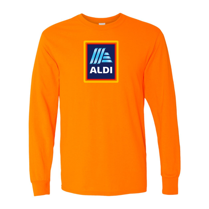 Men's Aldi Logo Gildan Heavy Cotton Long Sleeve T-Shirt