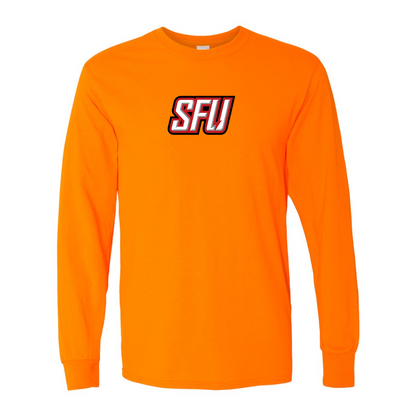 Men's Saint Francis Red Flash Logo Gildan Heavy Cotton Long Sleeve T-Shirt