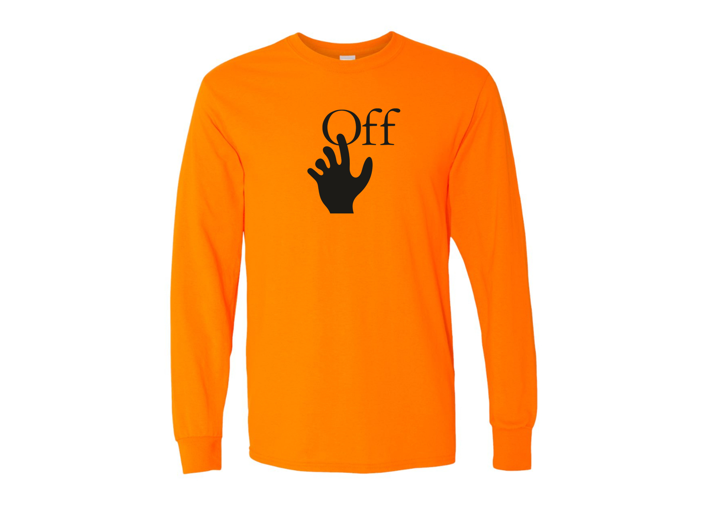 Men's Off-White Hand Gildan Heavy Cotton Long Sleeve T-Shirt