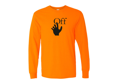 Men's Off-White Hand Gildan Heavy Cotton Long Sleeve T-Shirt