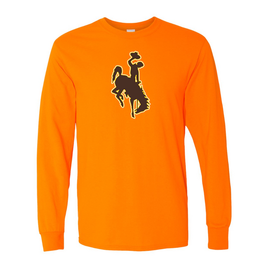 Men's Wyoming Cowboys Gildan Heavy Cotton Long Sleeve T-Shirt