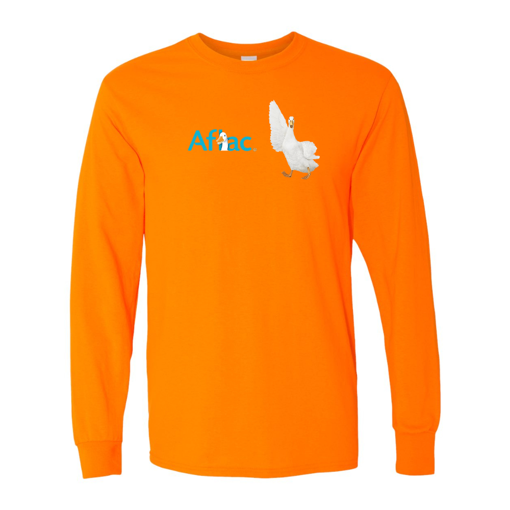 Men's Aflac Logo and Duck Gildan Heavy Cotton Long Sleeve T-Shirt