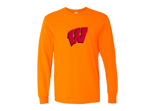 Men's Wisconsin Badgers Gildan Heavy Cotton Long Sleeve T-Shirt