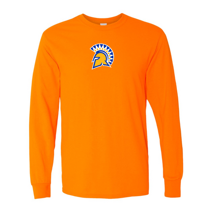 Men's San Jose State Spartans Logo Gildan Heavy Cotton Long Sleeve T-Shirt