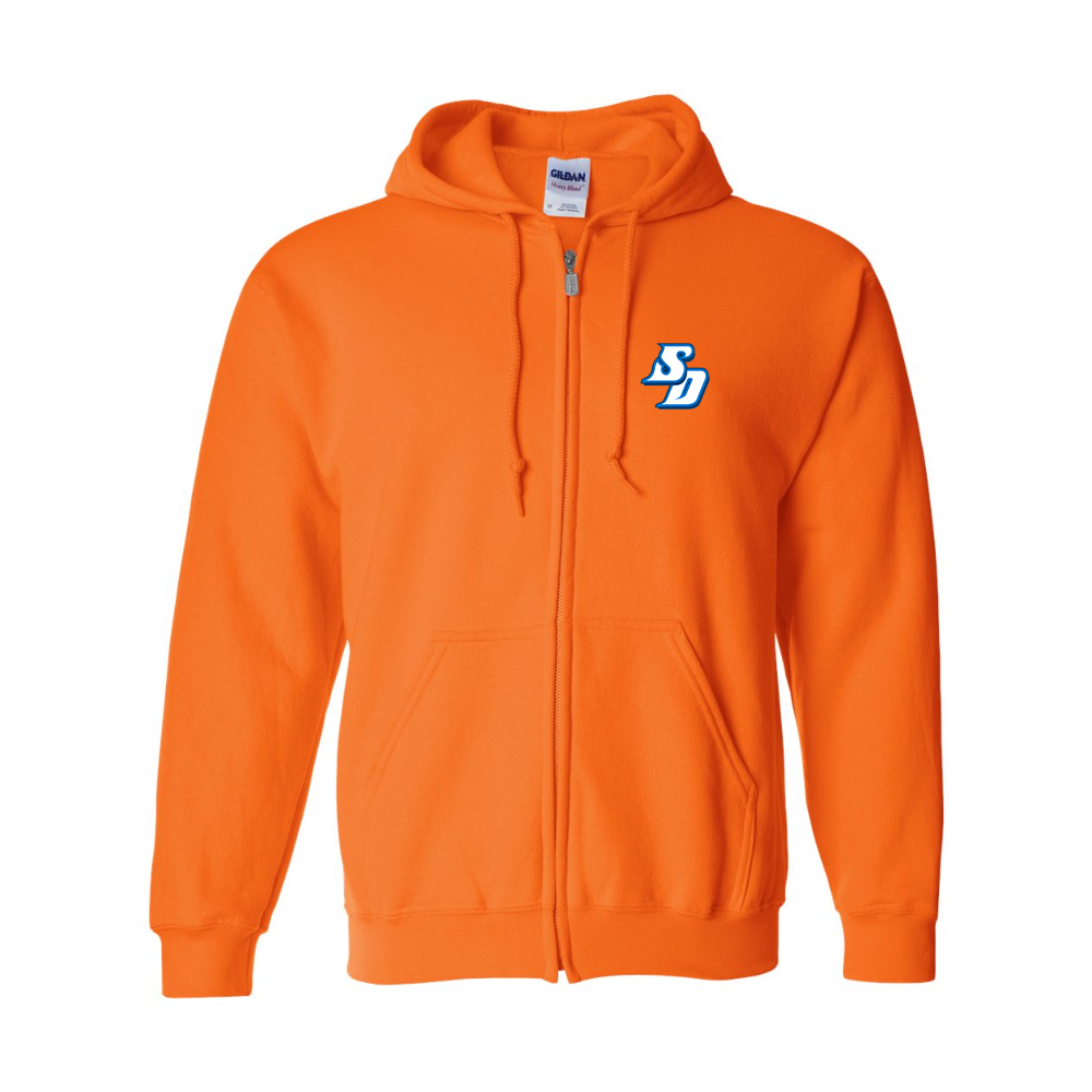 Men's San Diego Toreros Logo Gildan  Heavy Blend Full Zip Hooded Sweatshirt
