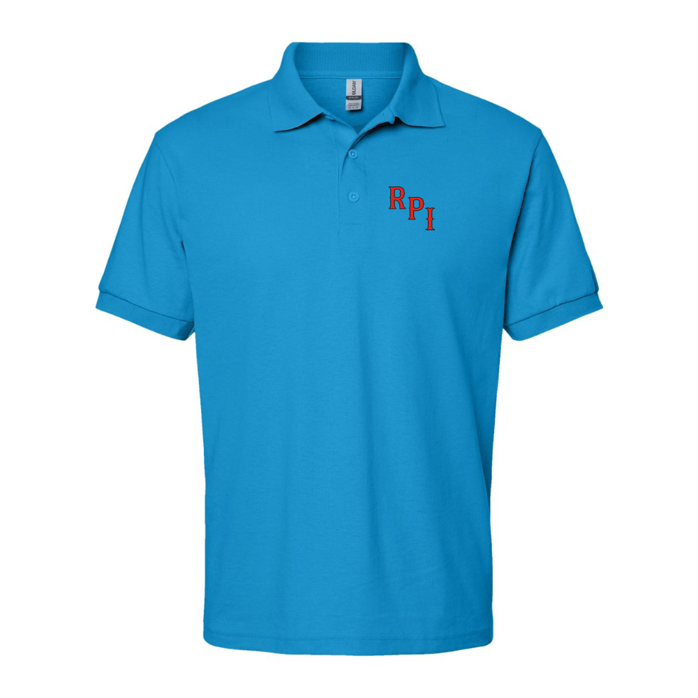 Men's RPI Engineers Logo Gildan Dry Blend Jersey Polo