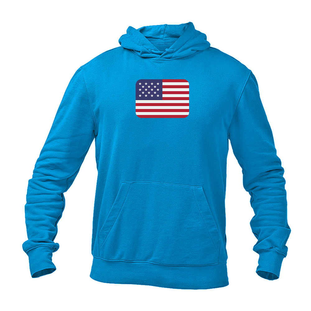 Men's American-Flag-Emoji Pullover Hoodie