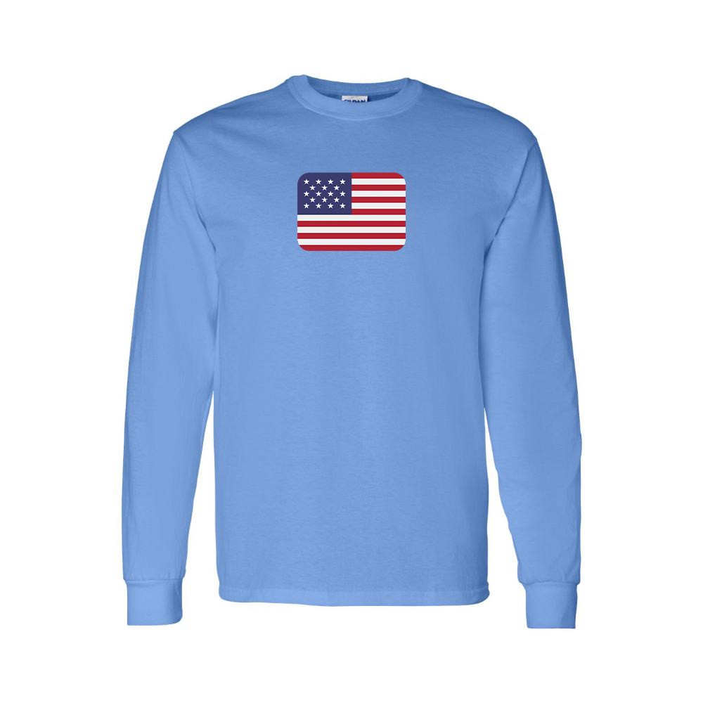 Youth American-Flag-Emoji Cotton Long Sleeve T-Shirt