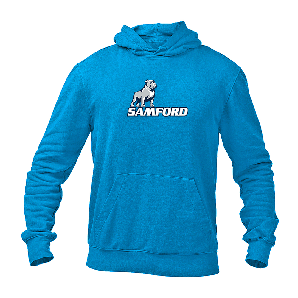 Men's Samford Bulldogs Logo Gildan  Heavy Blend Hooded Sweatshirt