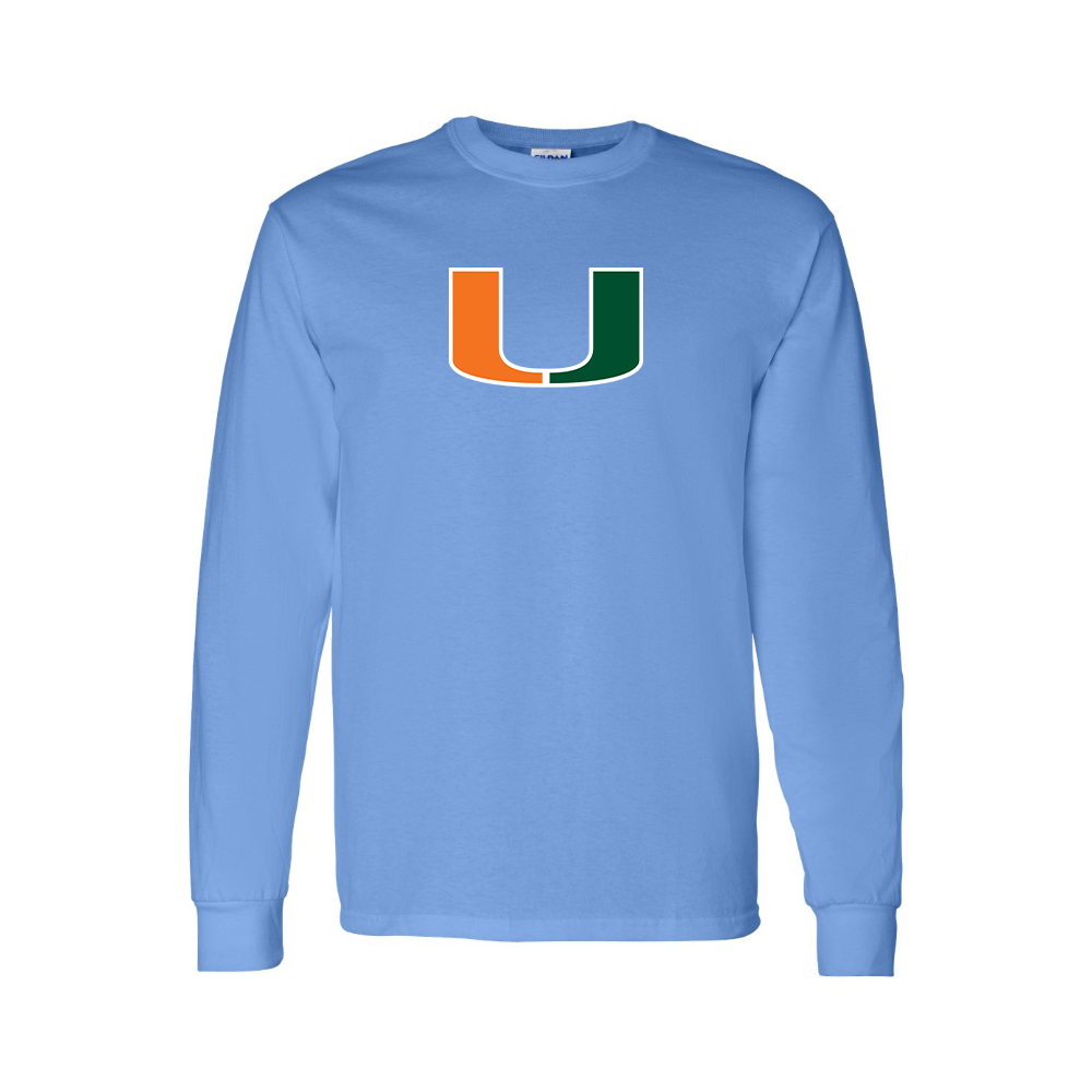 Youth Miami Hurricanes Logo Cotton Long Sleeve T-Shirt