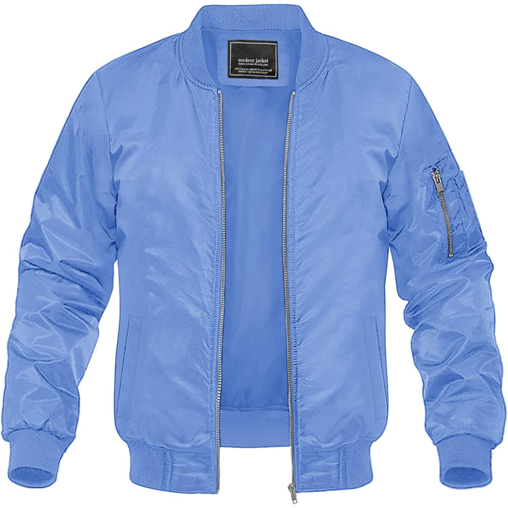 MAP Collection Men's Lightweight Bomber Jacket Windbreaker Softshell Varsity Jacket Coat