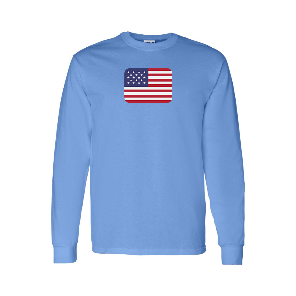 Men's American-Flag-Emoji Long Sleeve T-Shirt