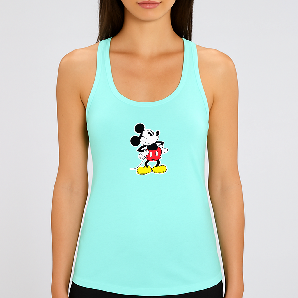 Women's Mickey Mouse Cartoon Racerback Tank Top