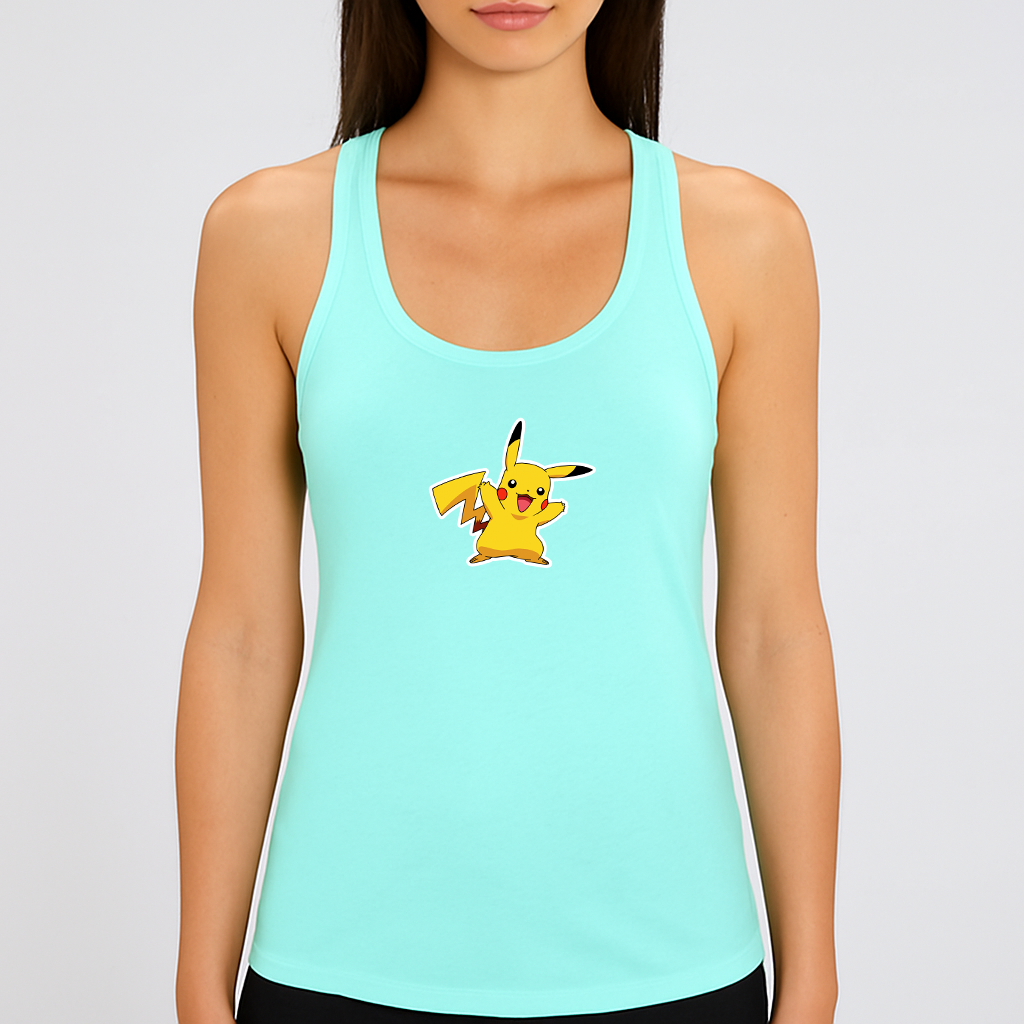 Women's Pikachu Cartoon Racerback Tank Top