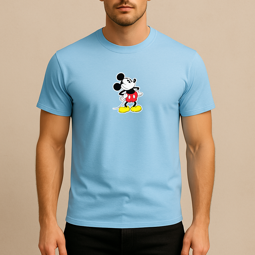 Men's Mickey Mouse Cartoon Cotton T-Shirt