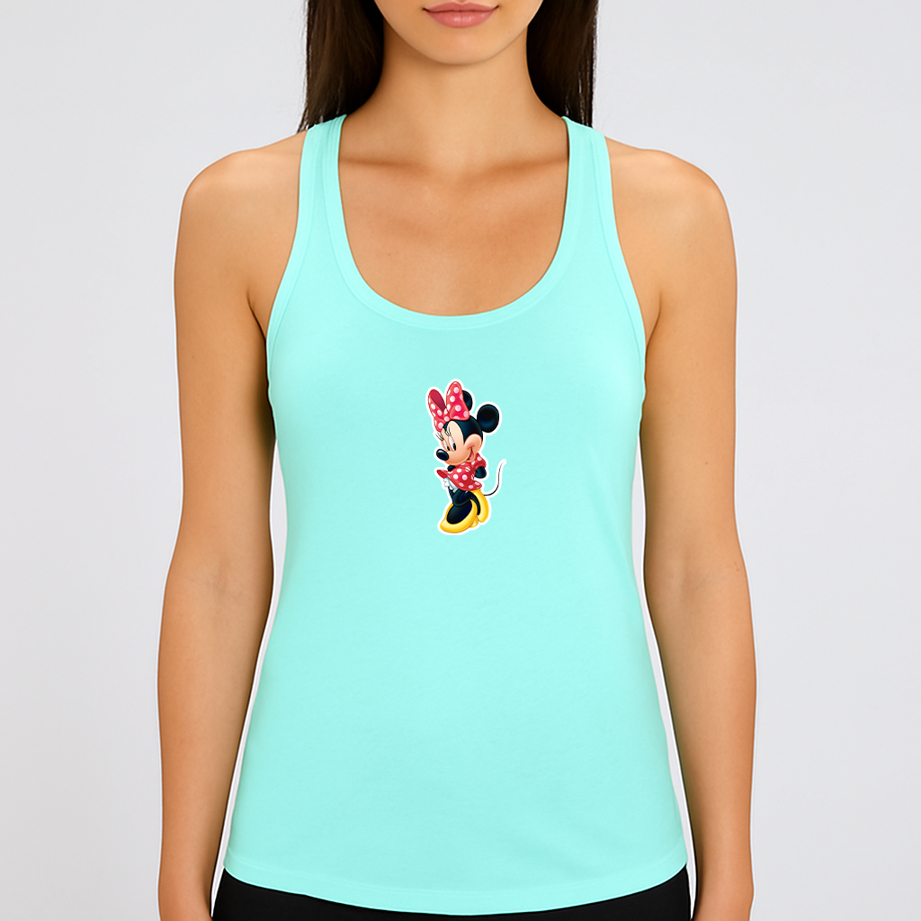 Women's Minnie Mouse Cartoon Racerback Tank Top