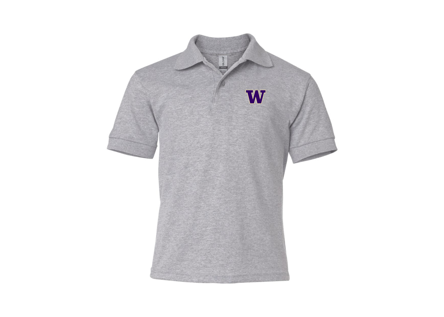 Youth Washington Huskies Gildan Dry Blend Jersey Polo