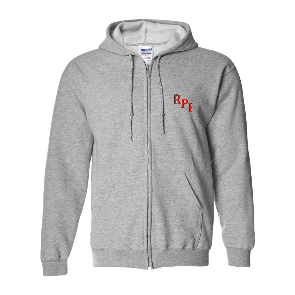 Men's RPI Engineers Logo Gildan  Heavy Blend Full Zip Hooded Sweatshirt
