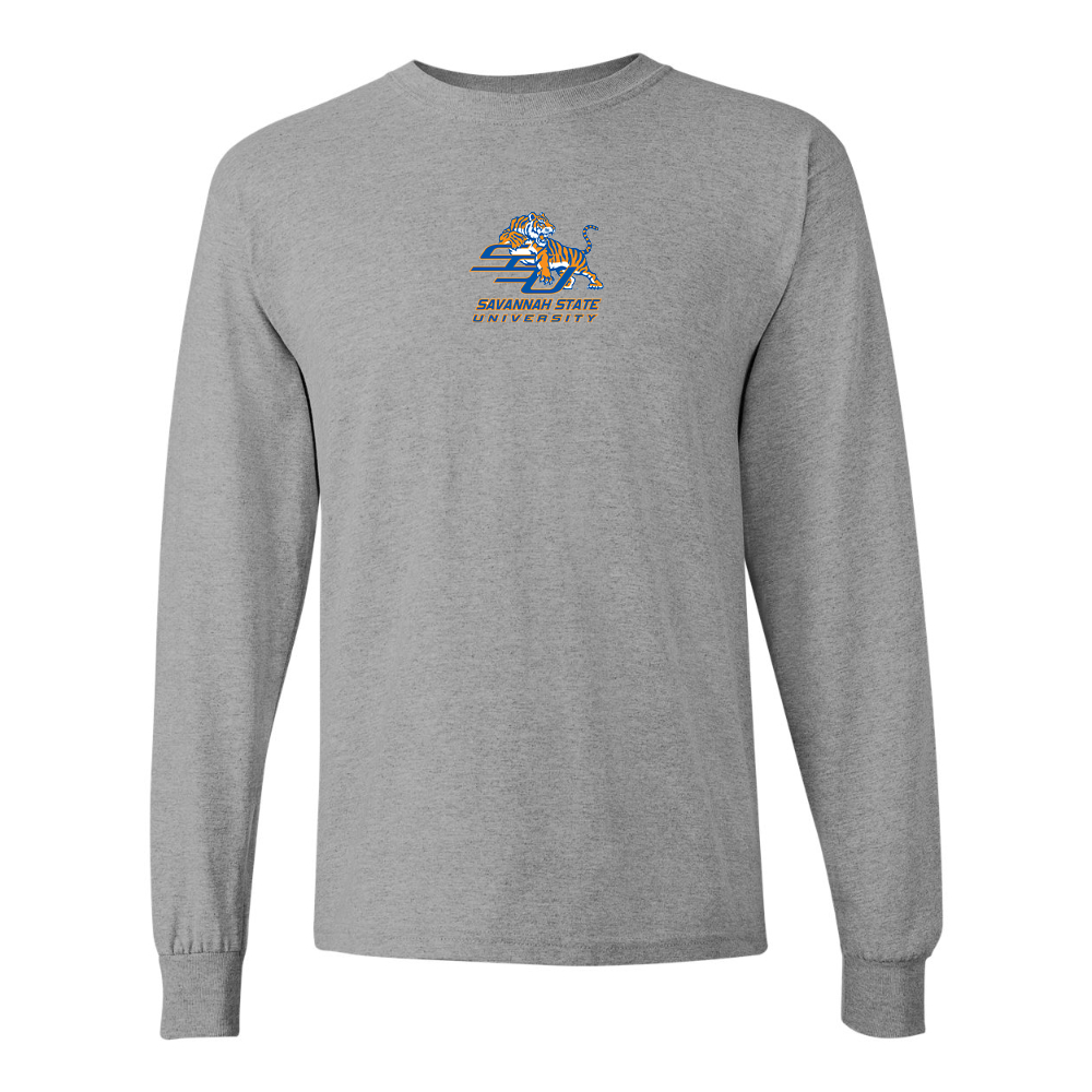 Men's Savannah State Tigers Logo Gildan Heavy Cotton Long Sleeve T-Shirt