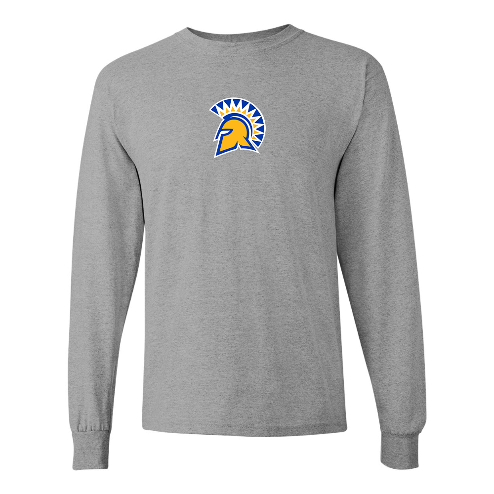 Men's San Jose State Spartans Logo Gildan Heavy Cotton Long Sleeve T-Shirt