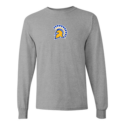 Men's San Jose State Spartans Logo Gildan Heavy Cotton Long Sleeve T-Shirt