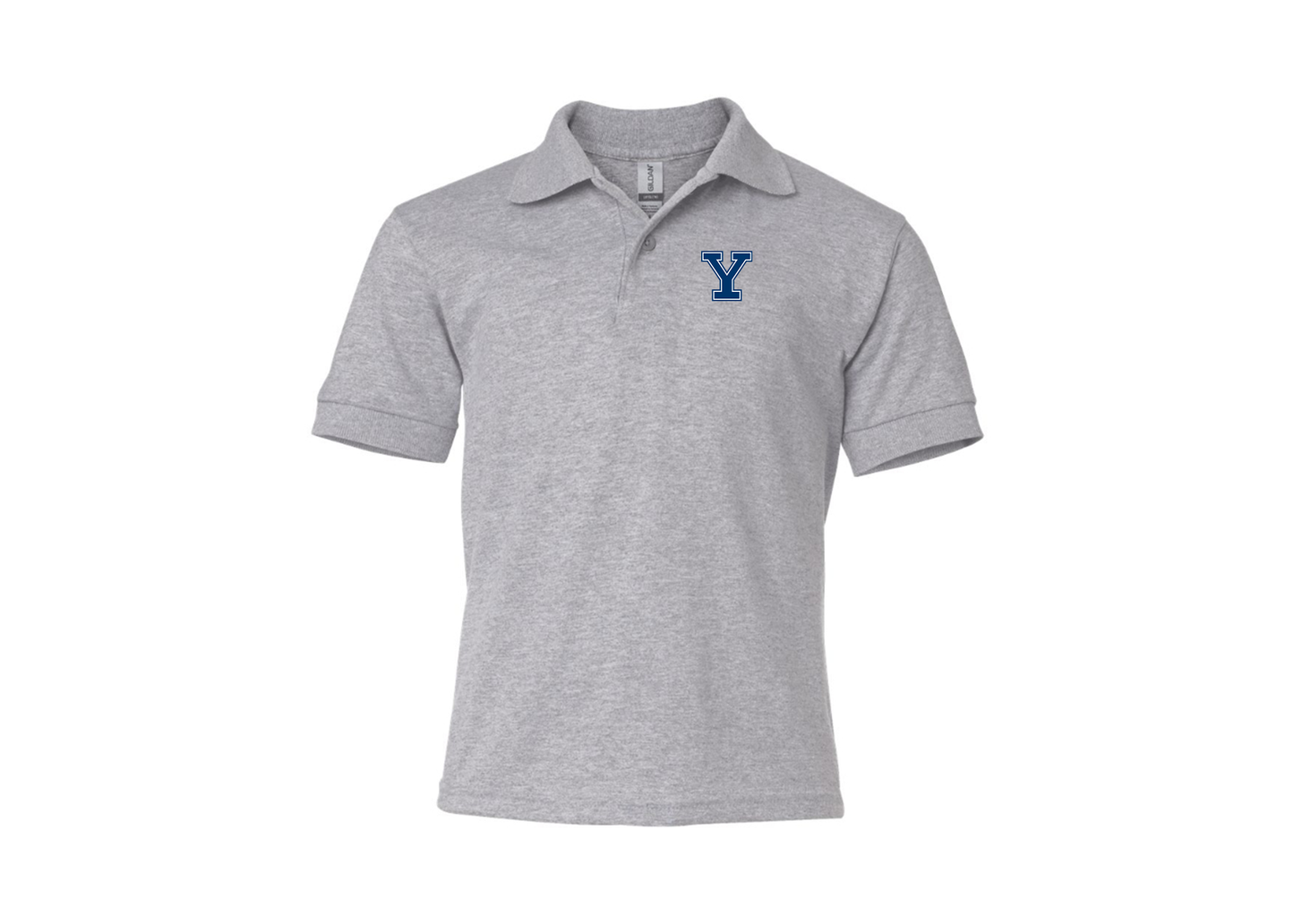 Youth Yale Bulldogs Gildan Dry Blend Jersey Polo