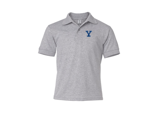 Youth Yale Bulldogs Gildan Dry Blend Jersey Polo